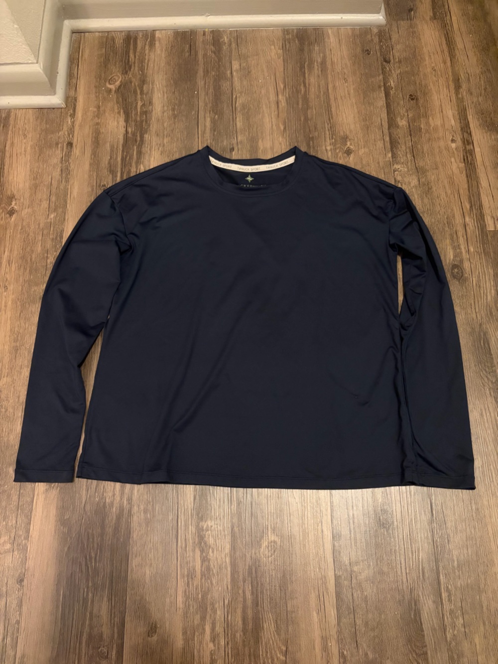 Navy Long Sleeve Performance Jersey Ryan Boyfriend Tee Small